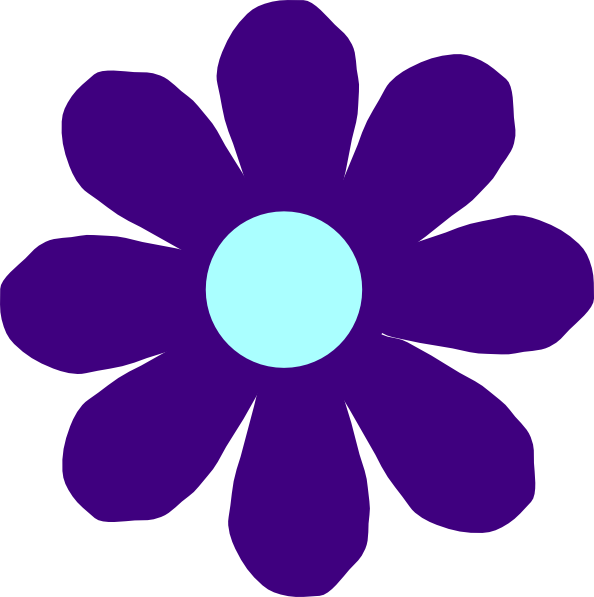 Blue Flower Clipart Violet - Flowers Clip Arts (594x597)