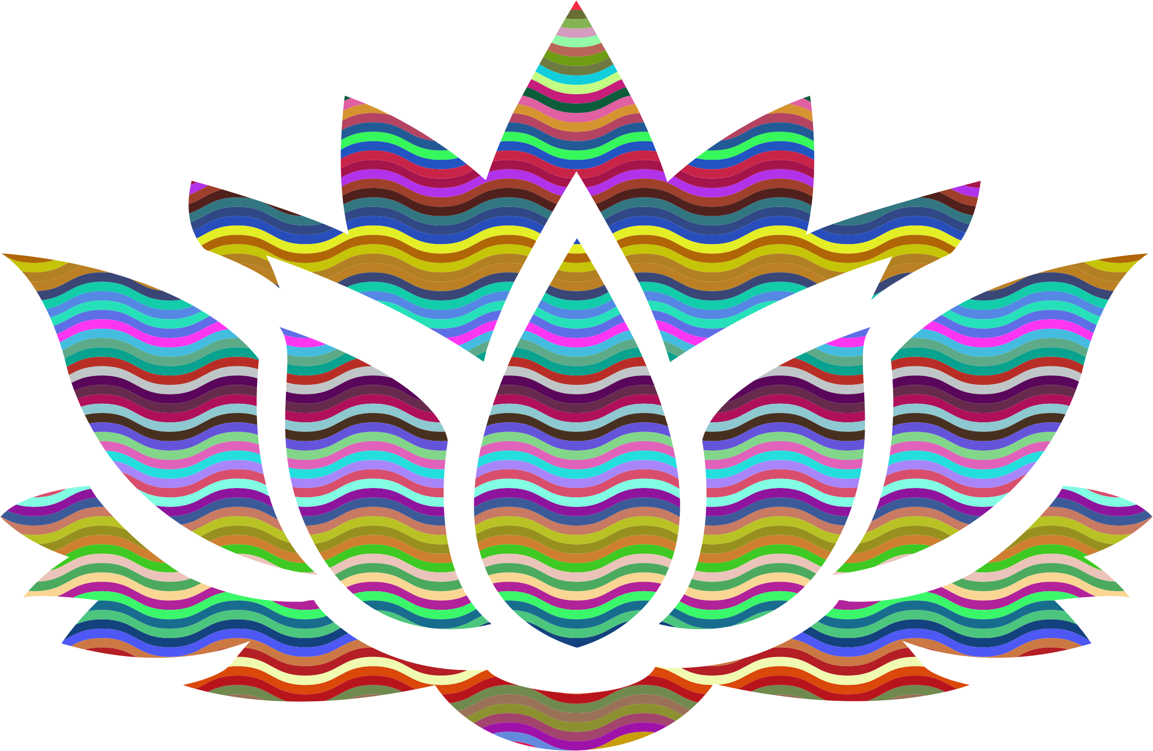 Waves Lotus Flower Silhouette - Lekshmi Name (2368x1542)