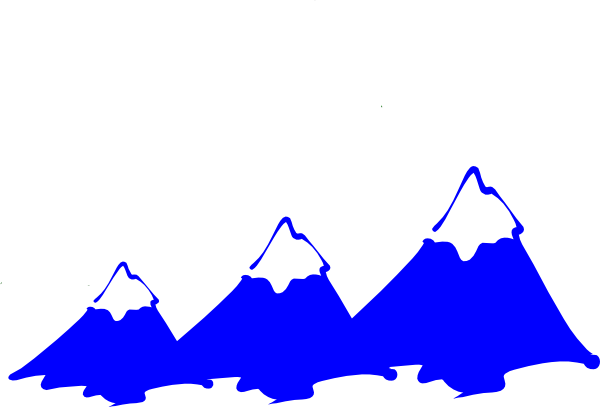 Three Mountain Peaks Clip Art At Clker - Black And White Mountain Clipart (600x407)