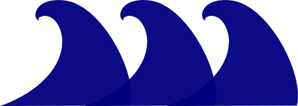 Blue Wave Svg Clip Arts 600 X 213 Px - Ocean Wave Cut Out (600x213)