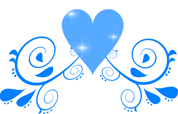 Blue Heart Swirl Clip Art At Clker - Free Paisley Clip Art (600x385)