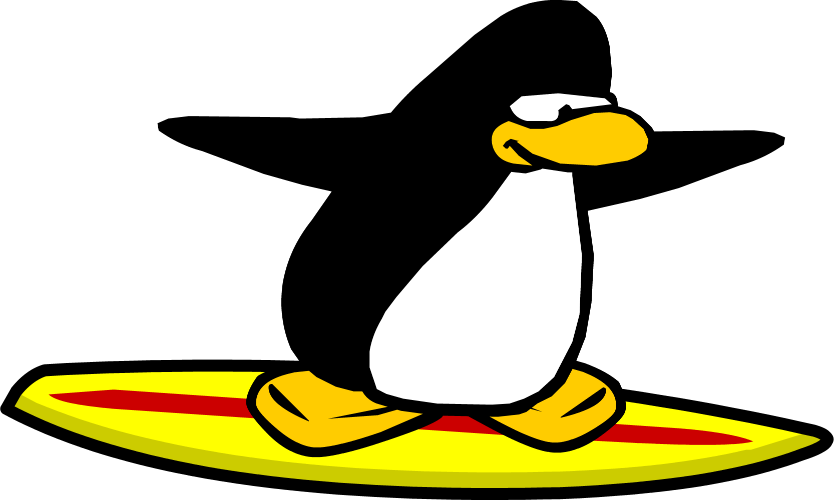 Catchin' Waves Dark Black Penguin - Club Penguin Black Penguin (1666x1000)