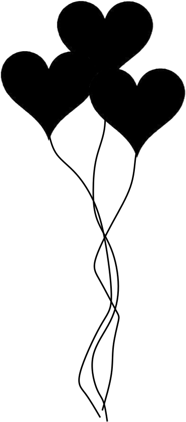 Heart Balloons Silhouette Clipart Best Clipart Best - Love Balloons Black And White (768x1024)