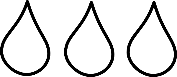 Droplet Clipart - Water Drops Clipart Black And White (600x262)