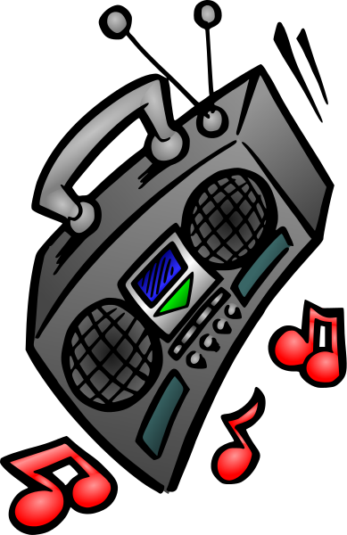 Free Boombox Clip Art - Stereo Clipart (389x600)