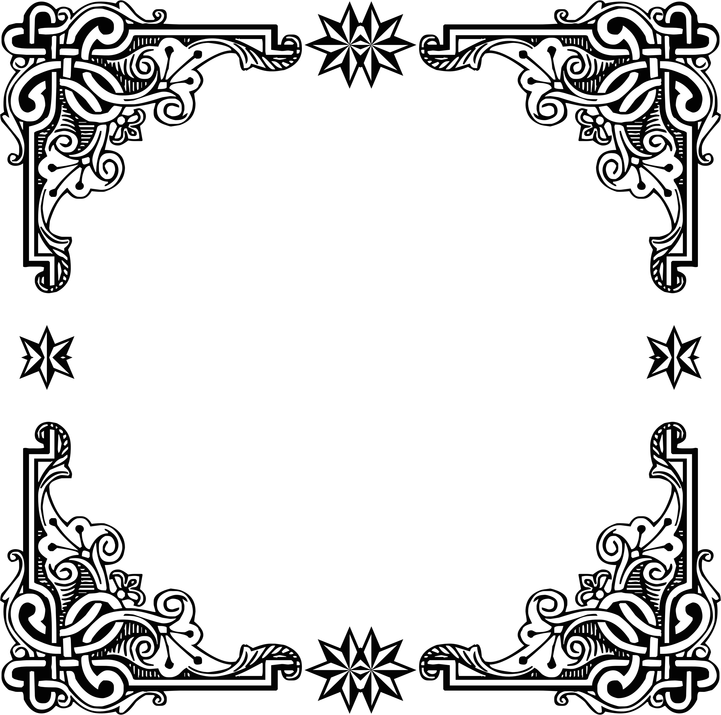 Vintage Symmetric Frame - Water Drop Icon Black (2370x2350)