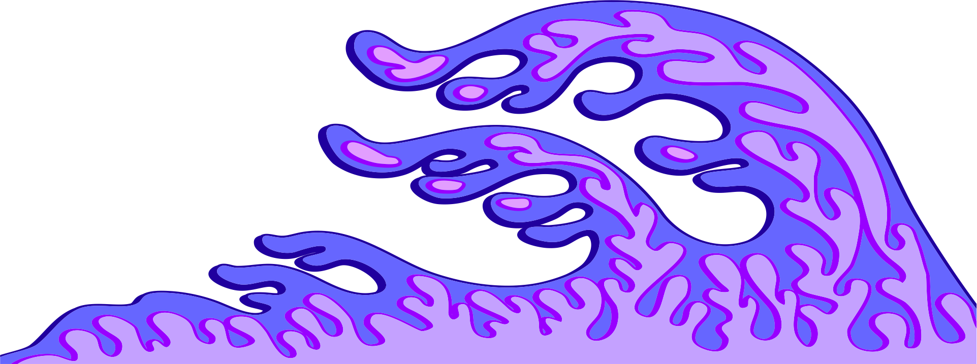 Purple Wave Clip Art - Portable Network Graphics (1923x717)