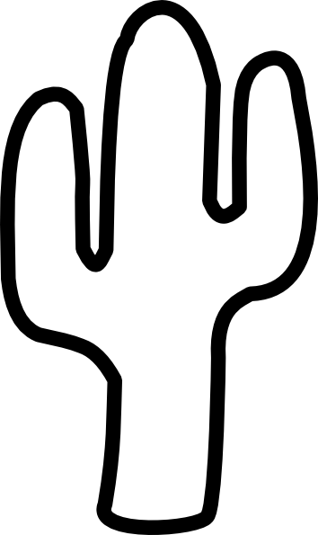 Outline Of A Cactus (354x595)