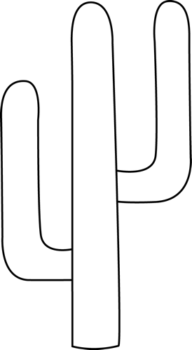 Black And White Cactus - Silhouette (274x500)