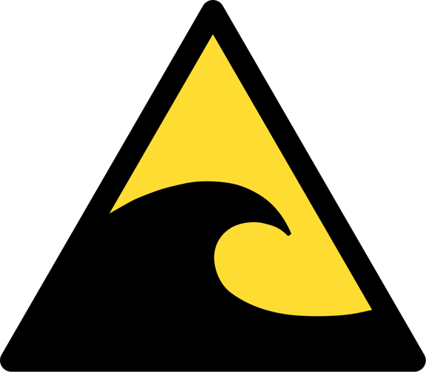Tsunami Warning Sign - Tsunami Sign (600x524)