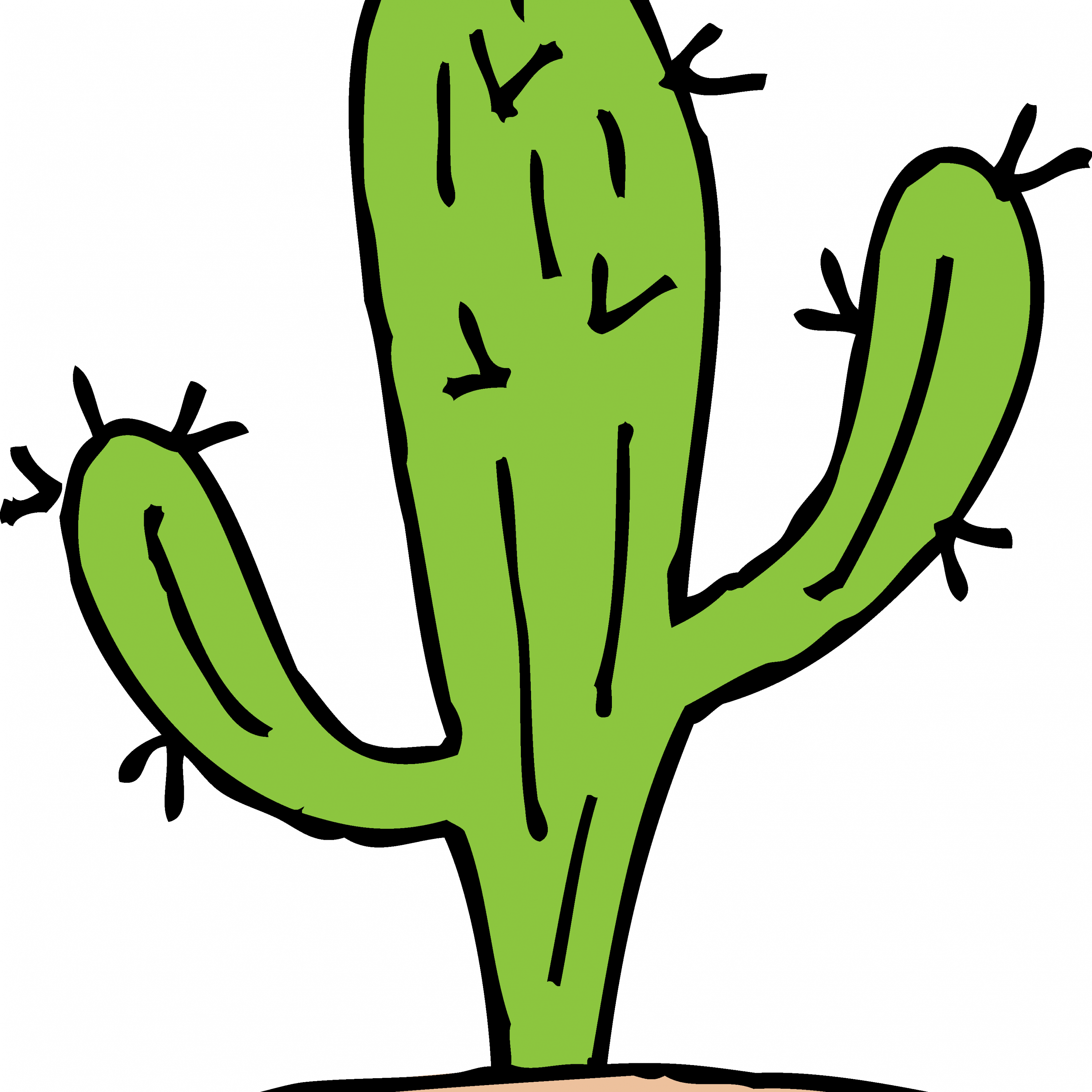 Cactus Clipart New Mexico Pencil And In Color Cactus - Cactus Clipart Black And White (3000x3000)