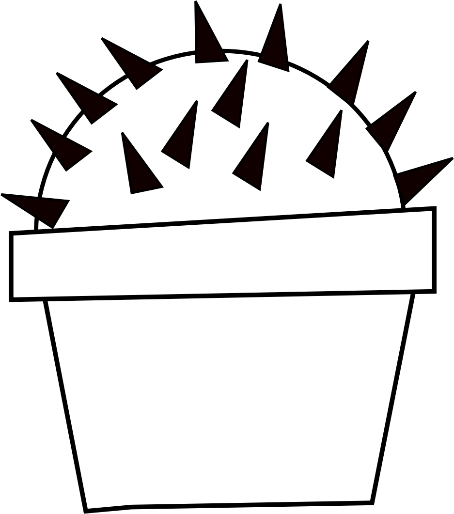 Cactus 13 Black White Line Art Flower 999px 66 - Cactus 13 Black White Line Art Flower 999px 66 (999x1094)