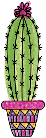 Watercolor Cactus Pot Ornamented Silhouette Png - Cactus Png (512x512)