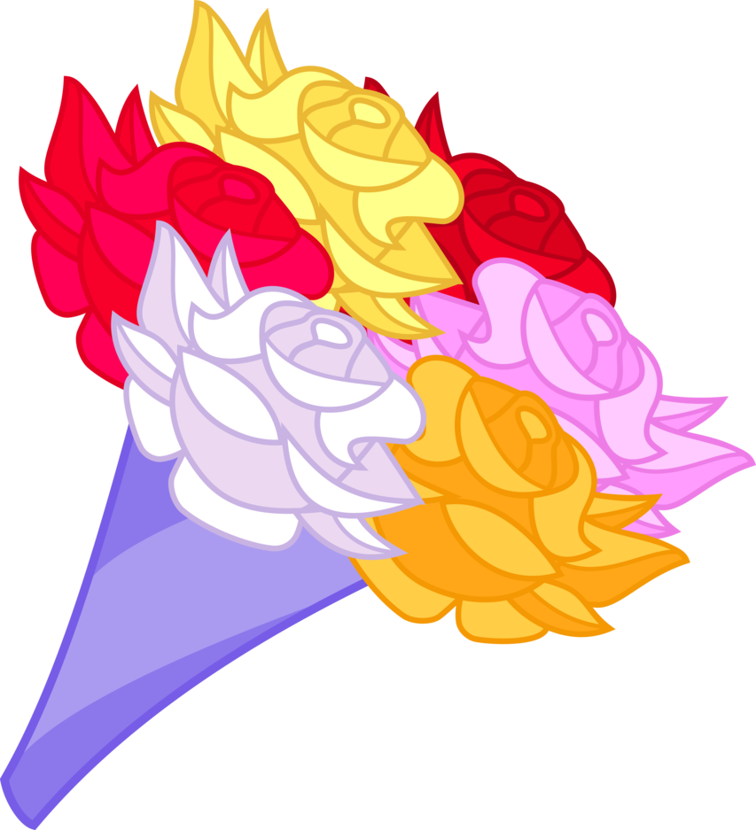 Cartoon Bouquet Of Roses (853x937)