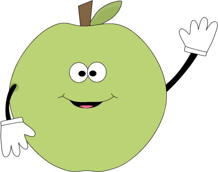 Green Apple Waving Clip Art Green Apple Waving Image - Waving Apple Gif (435x344)