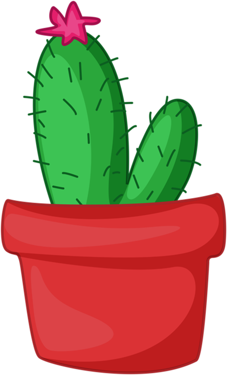 Potted Flowersmexican Fiestasucculentsclip Artstampbellisimacactus - Potted Cactus Clip Art (506x797)