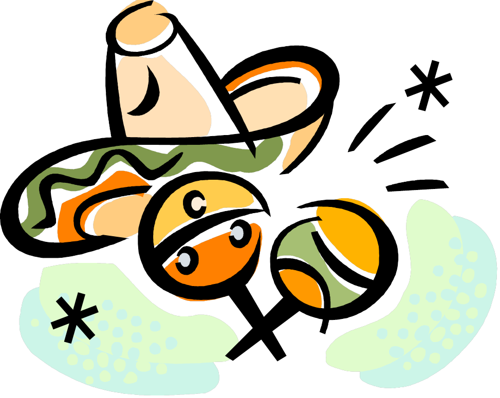 Mexican Fiesta Clip Art Party - Spanish Class Clipart (973x775)