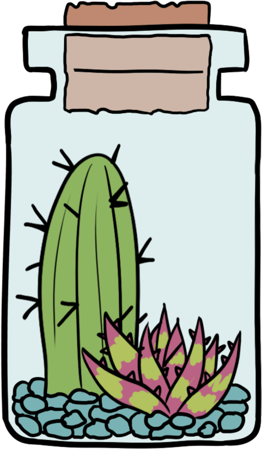 A Jar Of Succulents 🌵✨ - Transparent Tumblr Blog Png (1280x1692)