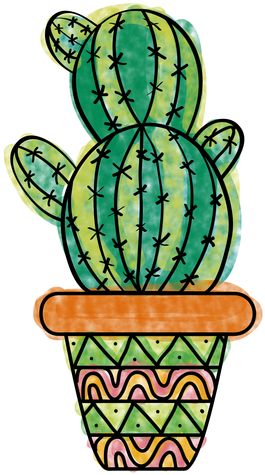 Hand Drawn Colorful Multiple Cactus Pot Png - Cactus Png (512x512)