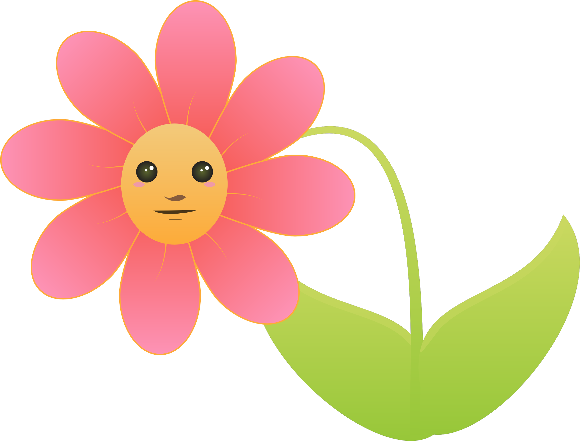 Plant Clipart Face - Flower With Face Clipart (2309x1757)