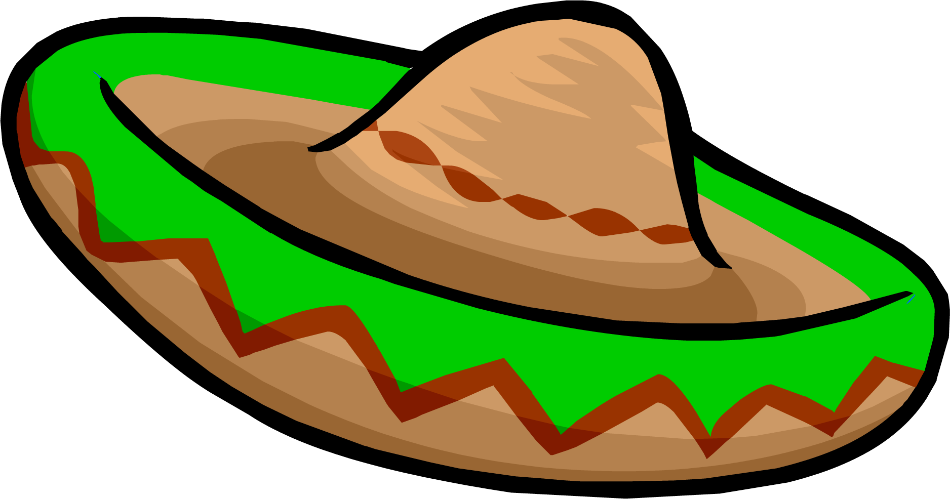 Cartoon Sombrero Mexicano Clipart - Club Penguin Sombrero (1876x986)
