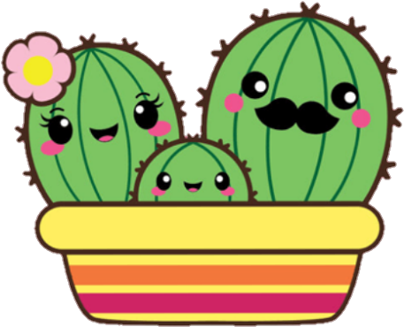Cactus Cute Kawaii Family Nopal - Cute Cross Stitch Cactus (720x652)