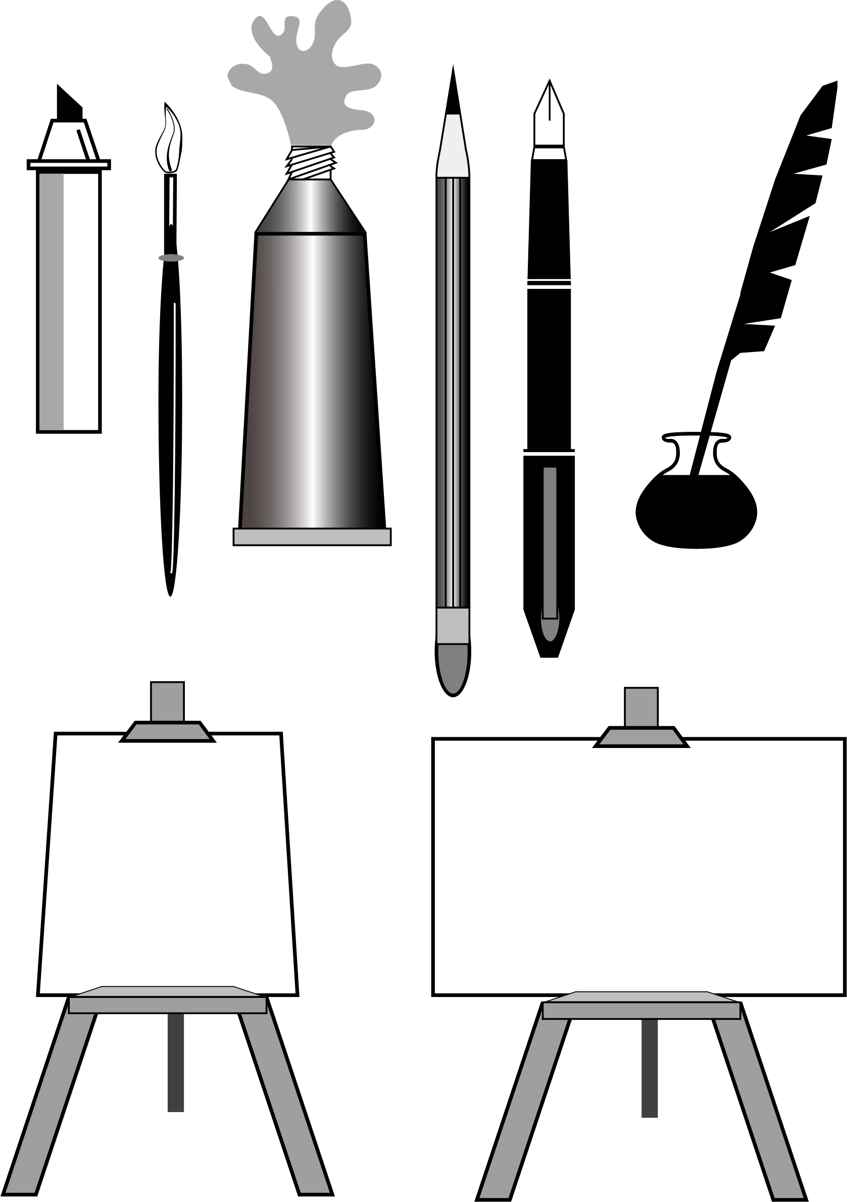 Big Image - Artist Tools Clip Art (1677x2380)