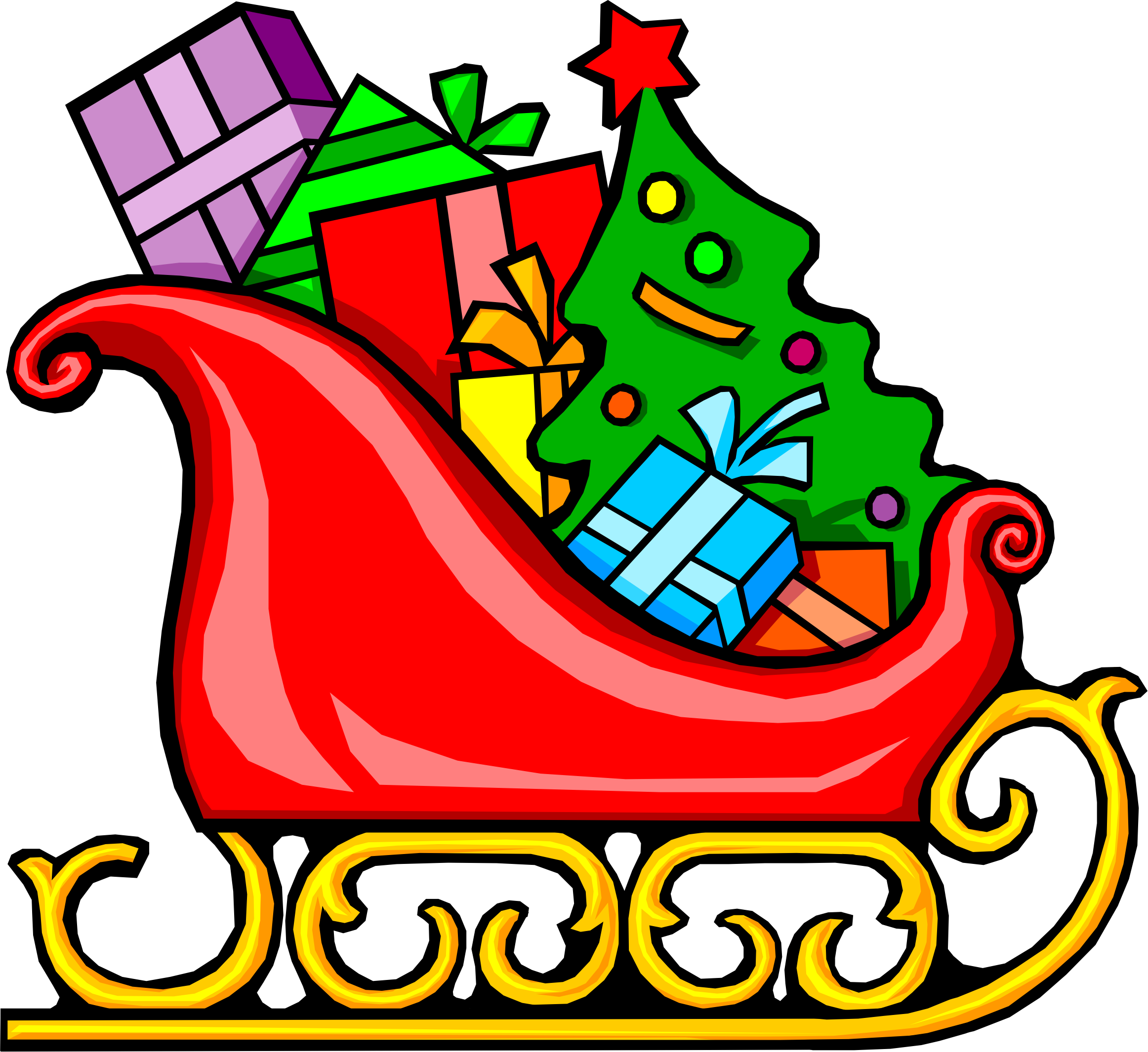 Big Image - Santa's Sleigh With Presents (2324x2131)