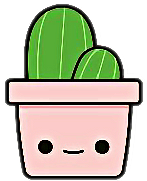 Cactus Cute Kawaii Chibi Aesthetic Tumblr Tumbler Stick - Cute Stickers -  (398x358) Png Clipart Download