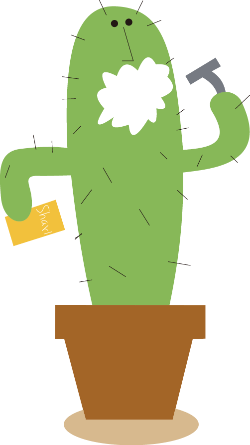 Cute Cartoon Cactus - Illustration (502x892)