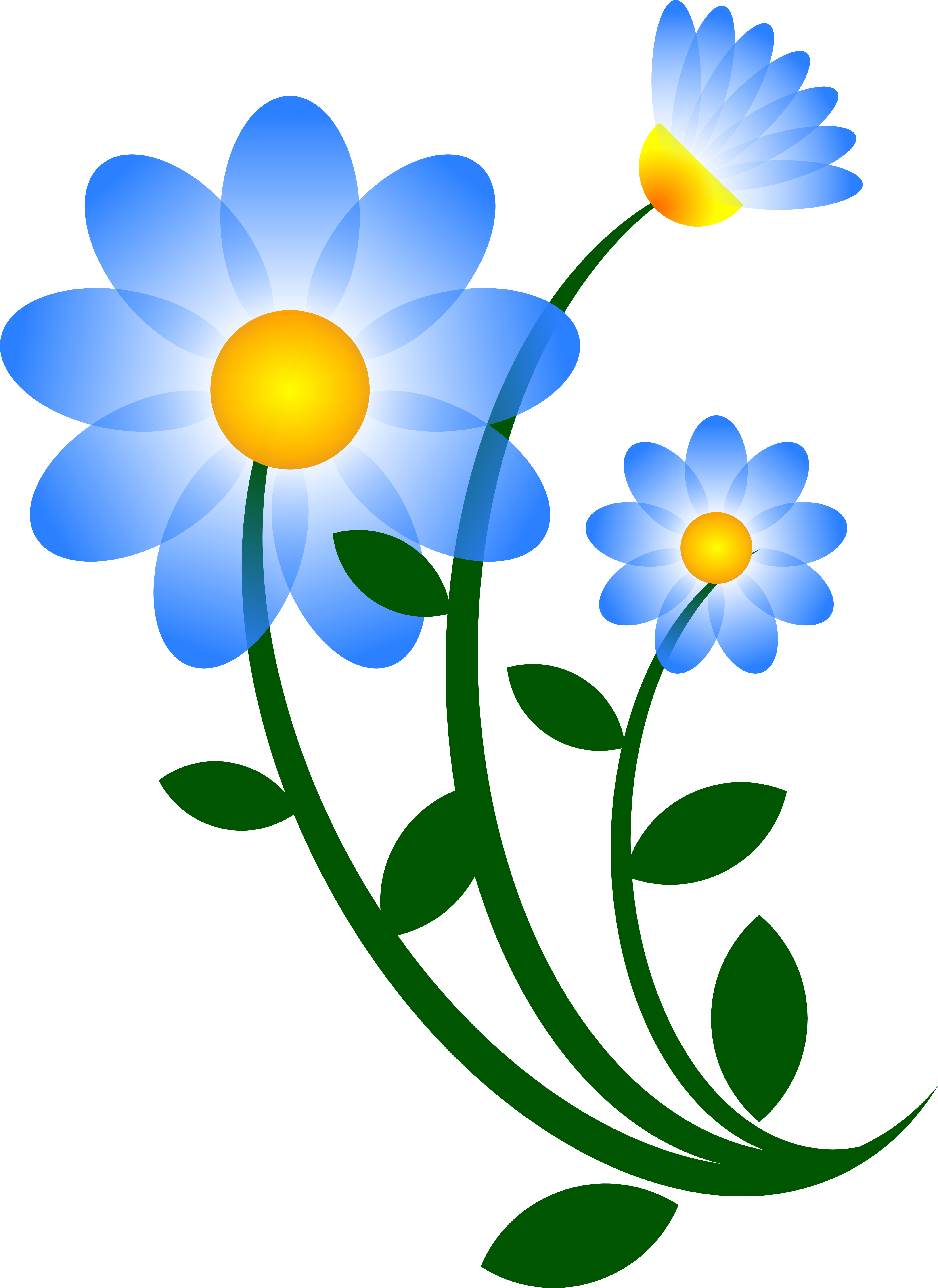Blue Flower Clipart Big Flower - Blue Flower Clip Art (4200x5766)