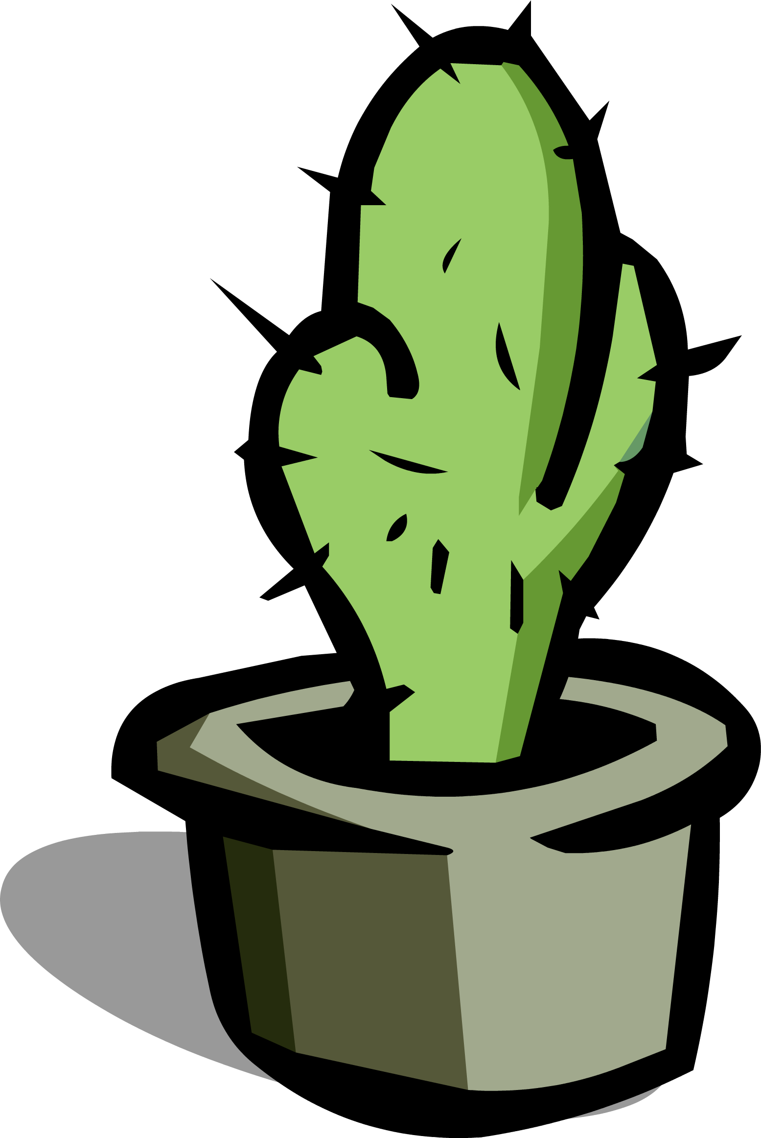 Small Cactus Sprite 001 - Cactus Png (1555x2324)