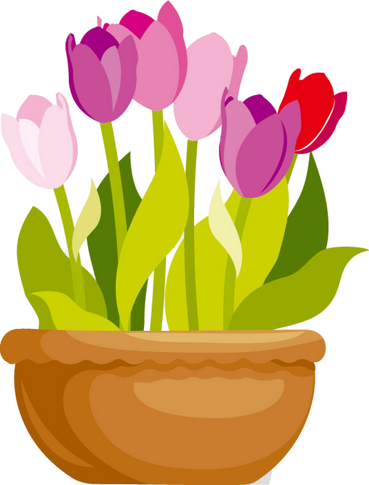 Clip Art - Flower Pot Vector Png (536x705)