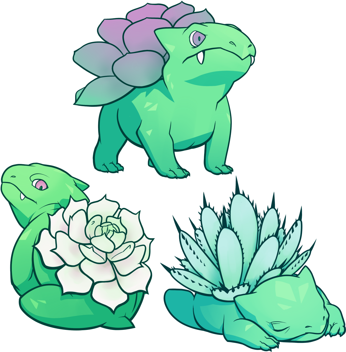Succulent Ivysaurs Do I Draw Succulents Too Often Maybe - Succulent Ivysaurs Do I Draw Succulents Too Often Maybe (1280x1280)