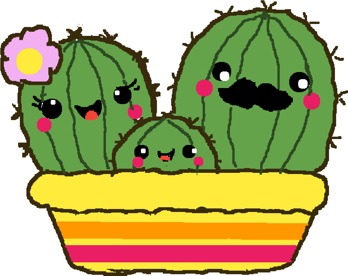 Slightly Derpy Cactus Family - Cactus (1400x1400)