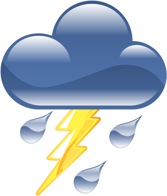 Thunderstorm Lightning Weather Clip Art - Thunderstorm Weather Icon (638x720)