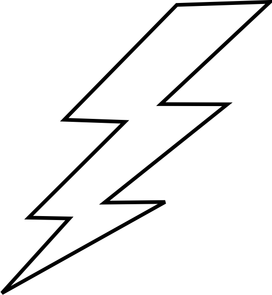 Fancy Idea Lightning Clipart Free Bolt Stencil Lightening - Lightning Bolt Template (552x598)