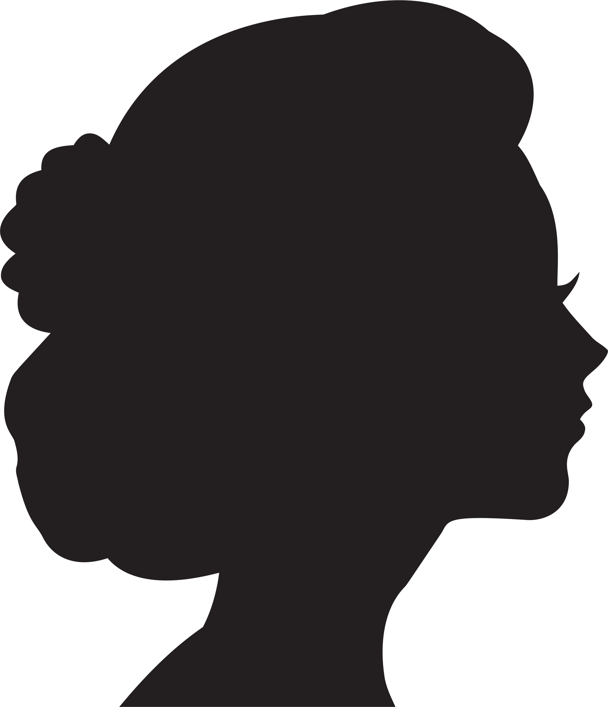 Clipart - Woman Profile Silhouette (1996x2318)