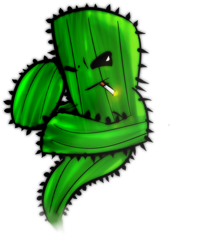 Cactus Fantasma Fumando By Galletoconk On Clipart Library - Cactus Fumando (900x810)