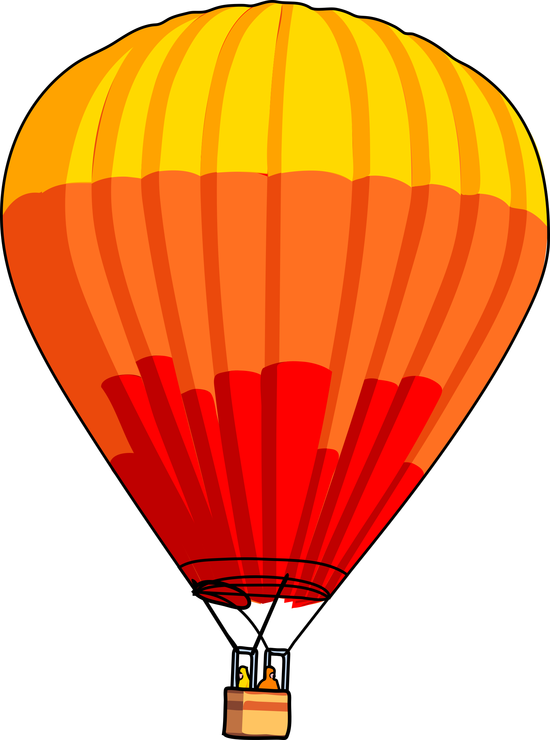 Vector Clip Art - Hot Air Balloon Clipart Transparent (1785x2400)