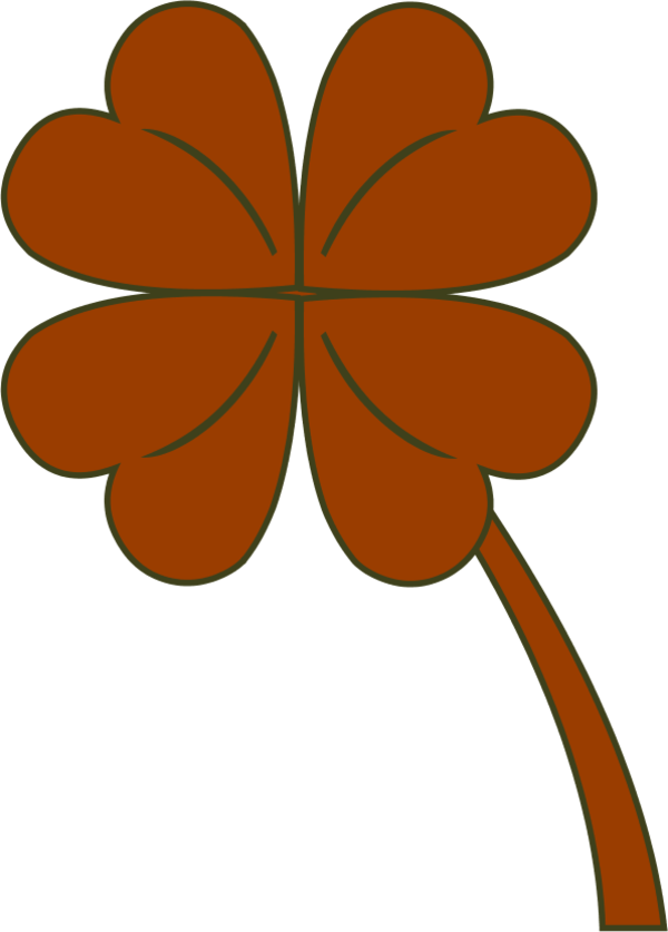 Vector Clip Art - Four Leaf Clover Clip Art (600x837)