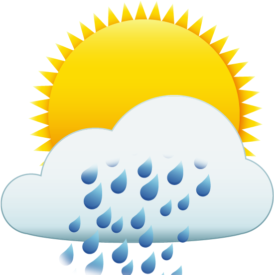Sunny Partly Cloudy Weather Clip - Illustration (600x561)