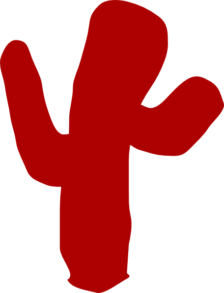 Cactus Pppp Red 2 Clip Art - Red Cactus Clipart (456x595)