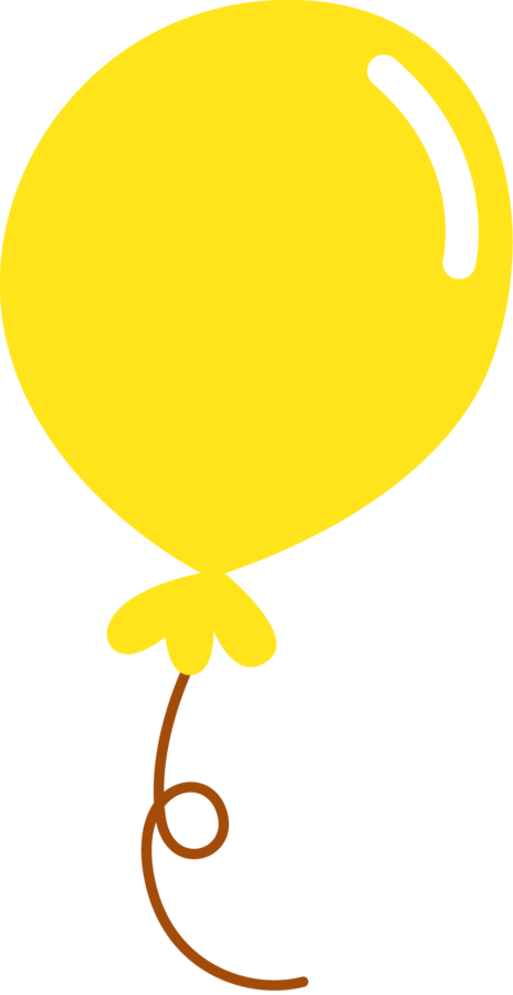 Cards - Yellow Balloons Clipart (464x900)
