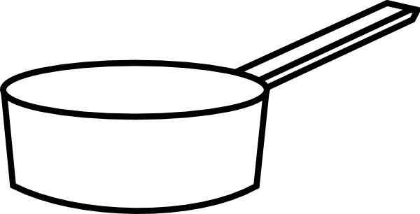 Pot Clipart Outline - Pan Clipart Black And White (600x306)
