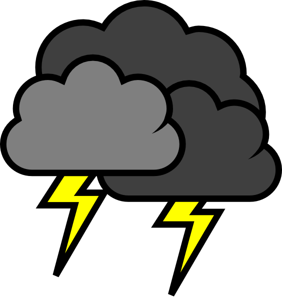 Bad Weather Clipart Free Clipart Images 2 Clipartix - Thunder And Lightning Clipart (564x596)