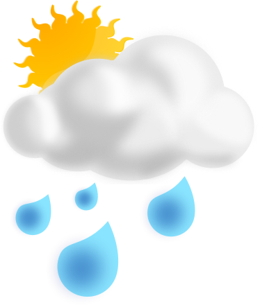 Rain Showers Weather Clipart - Portable Network Graphics (374x440)