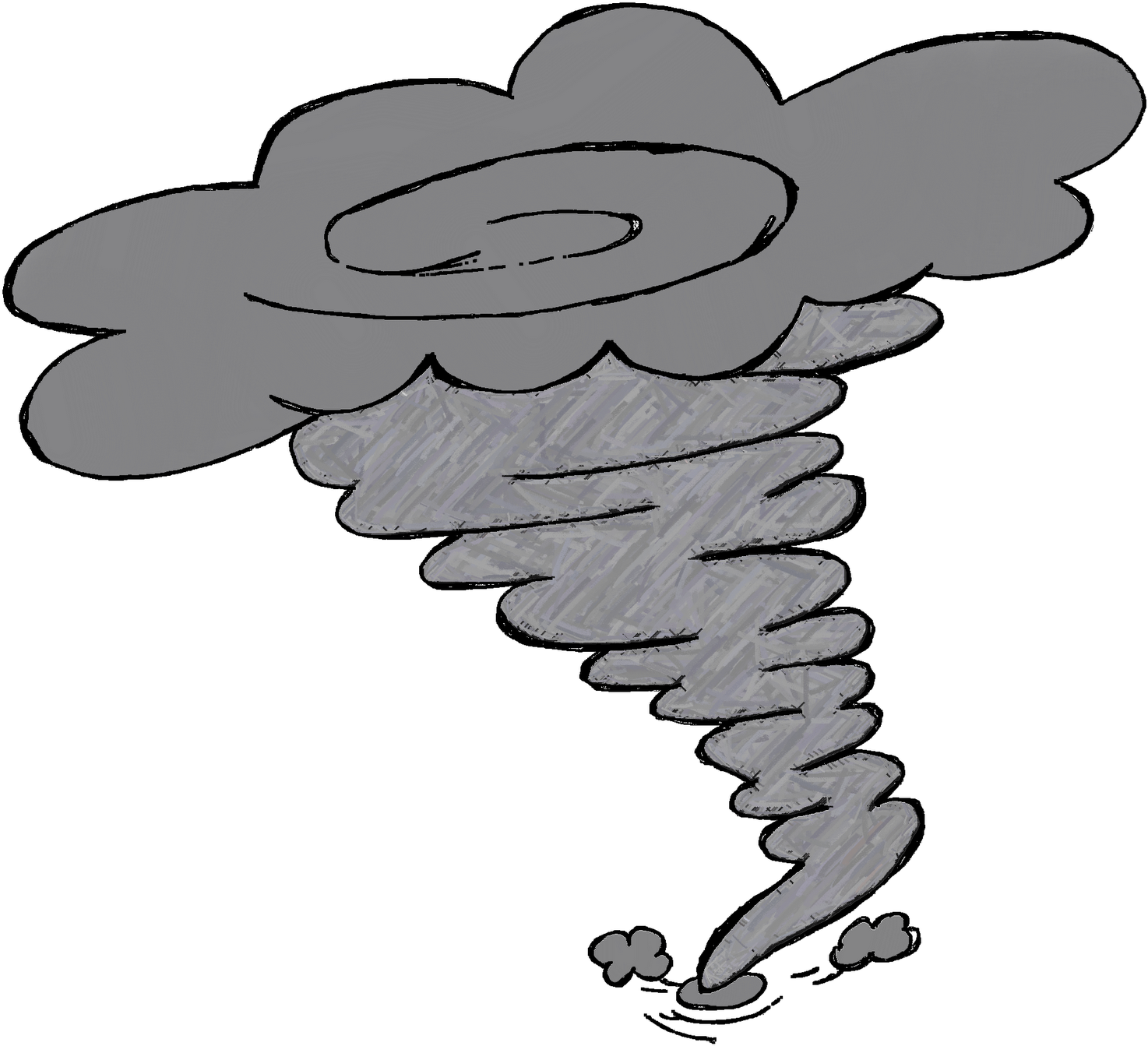 Pin Weather Clipart Black And White - Black And White Tornadoes (1600x1463)