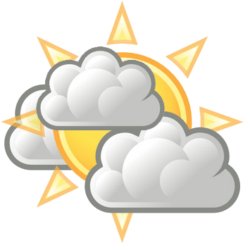 Partly Cloudy Clipart Png - Partly Cloudy Weather Icon (500x354)