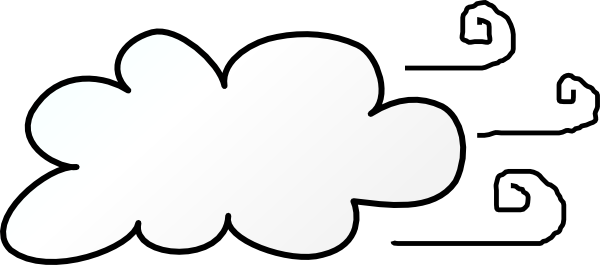 Wind Clip Art At Clker - รูป ก้อน เมฆ Png (600x265)